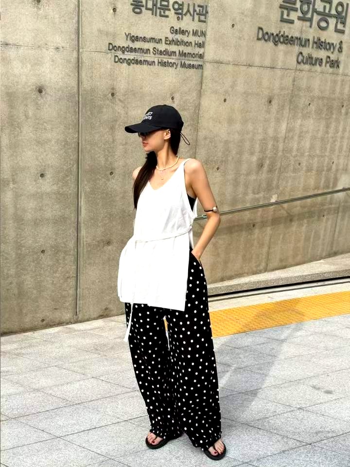 트렌디한 도트 패턴 여성용 루즈 팬츠 - 편안하고 캐주얼한 스타일