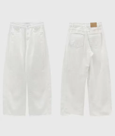 Stylish Loose White Denim Jeans - Comfortable and Versatile