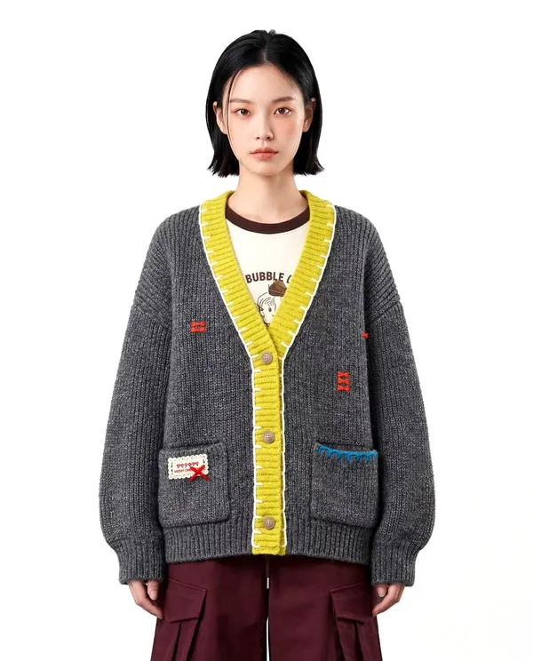 Fashion Color-Block Cardigan for Women, Comfortable Knit, Essential for Versatility