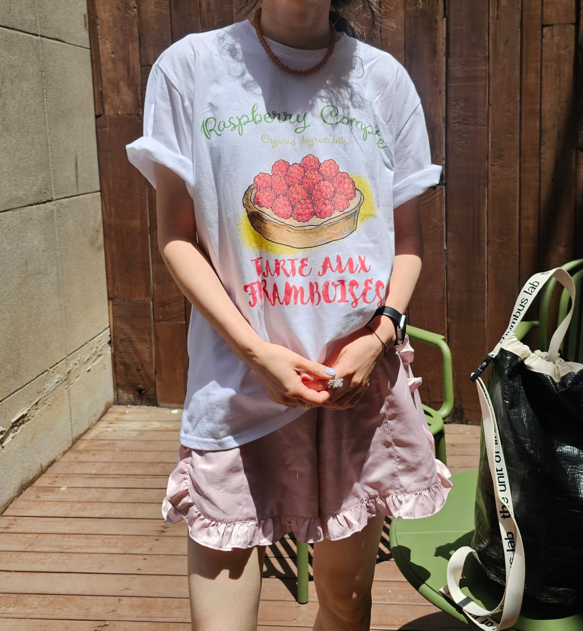 T-Shirt Longgar Cetakan Buah Segar
