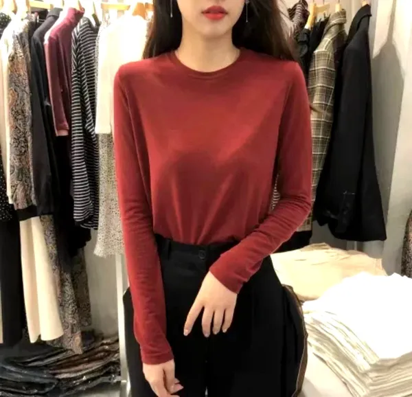 Stylish and Minimalist Long Sleeve Women's Top, Comfortable and Versatile