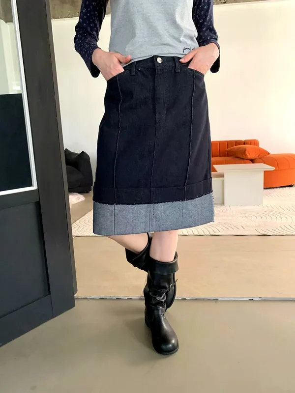 时尚百搭女装半身裙，经典牛仔设计