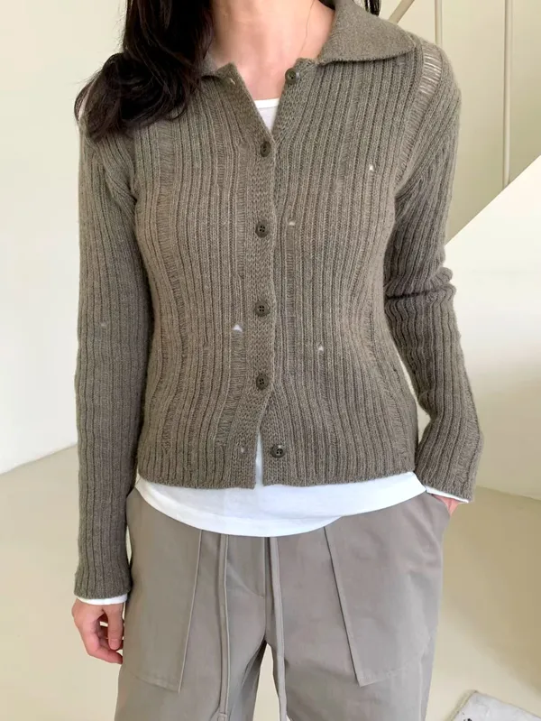 Elegant Knitted Cardigan for Women - Fashionable Top