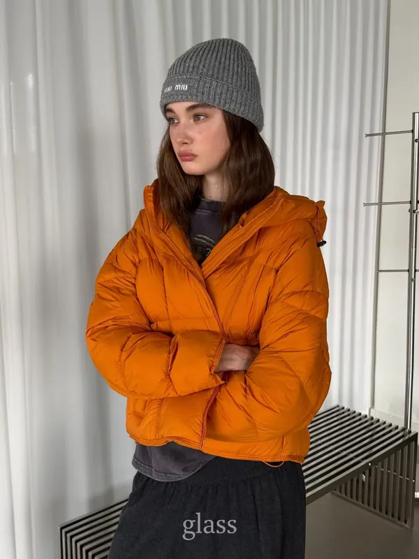 Stylish Bright Orange Down Jacket - Warm and Unique