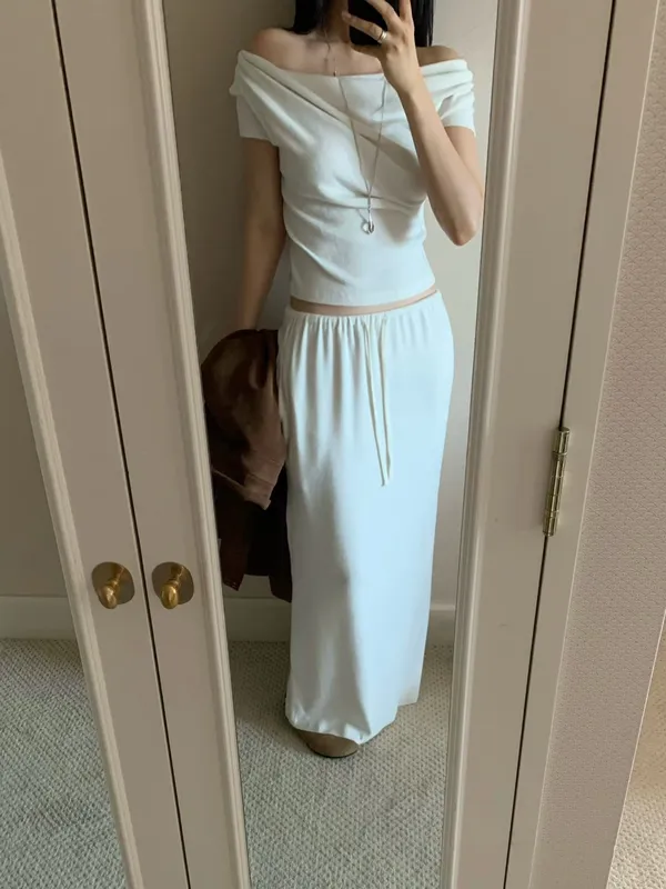 Elegant and Simple White Maxi Dress, Comfortable and Versatile