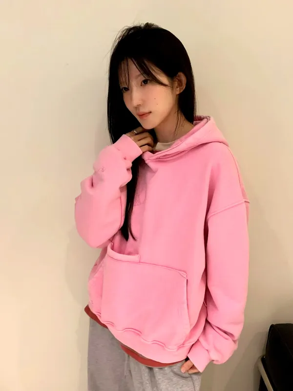 เสื้อฮู้ดสีชมพูสไตล์แฟชั่น - สบายและแมตช์ได้ง่าย