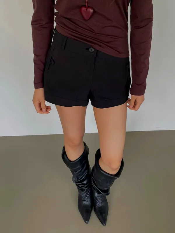 Stylish Versatile Black Women's Shorts - Comfortable Casual Style