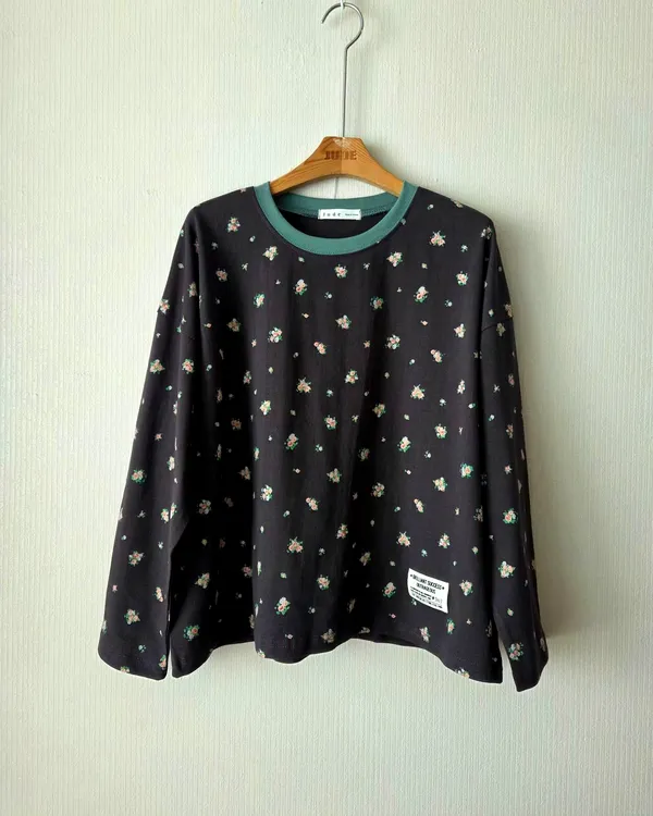 Fashion Floral Print Long Sleeve T-Shirt, Comfortable Casual Style