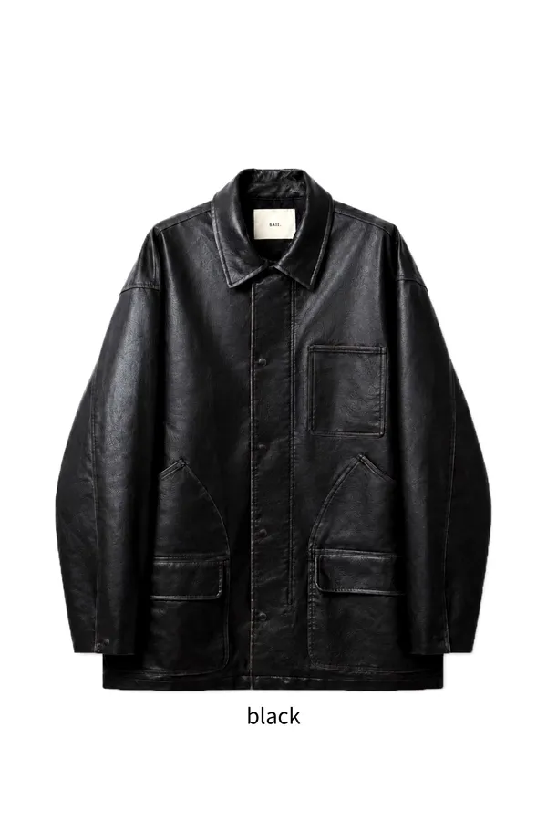 Stylish Black Leather Jacket for Men, Comfortable and Versatile