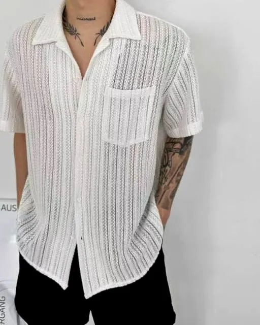 Fashionable Men's Knitted Top, Comfortable and Breathable for Spring and Autumn Outfits