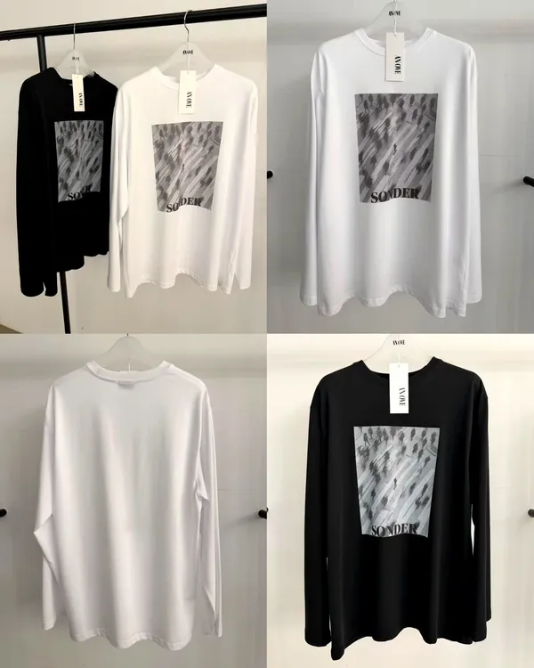 Stylish Minimalist Printed Long Sleeve T-Shirt, Comfortable and Versatile