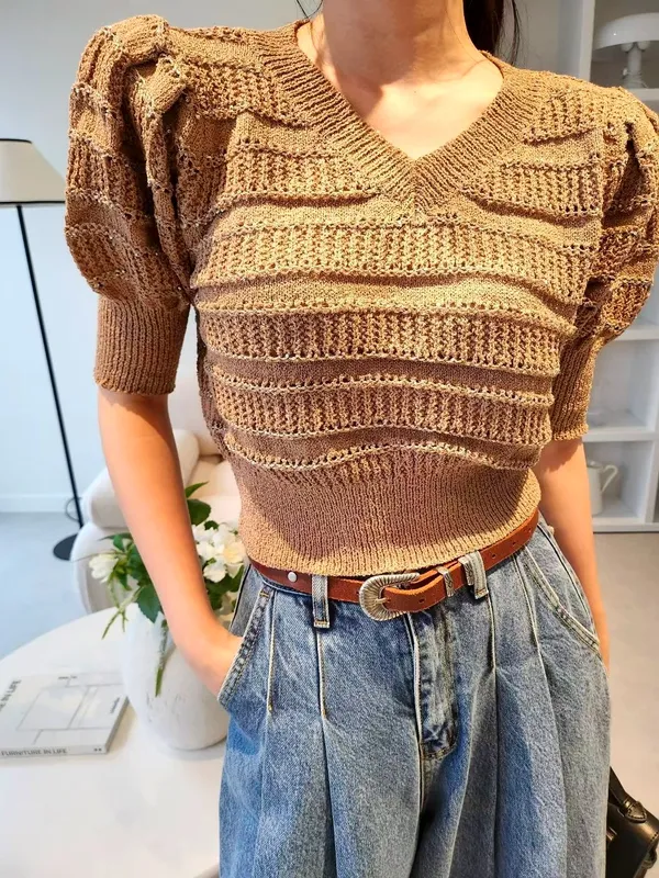 Fashionable Loose Knit Top, Comfortable and Breathable for Spring and Summer