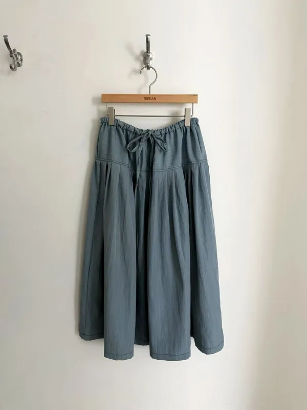 Fresh Blue Lace-Up Dress for Women, Elegant and Comfortable
