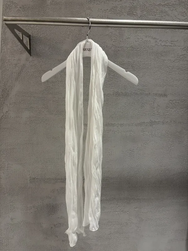 Lightweight Breathable White Scarf - Fashionable and Versatile
