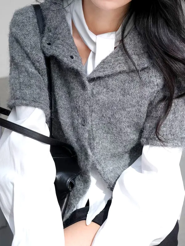 Stylish Gray Women's Top, Comfortable and Versatile