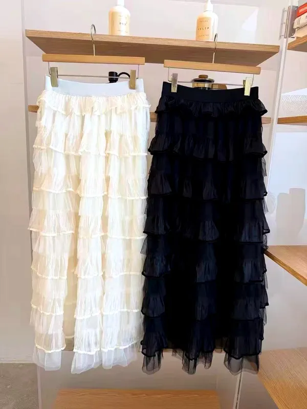 Lightweight Layered Midi Skirt - Elegant Style for Any Occasion