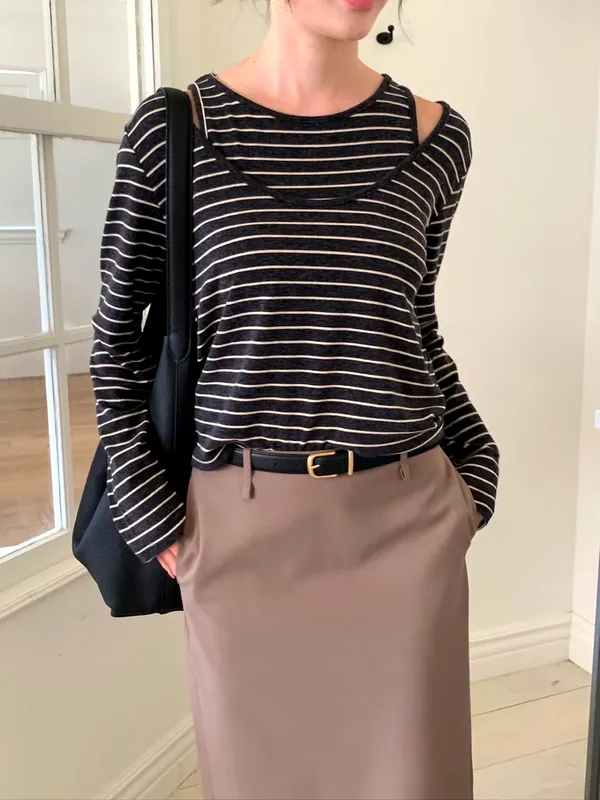 Striped Design Women's Top - Fashionable and Versatile