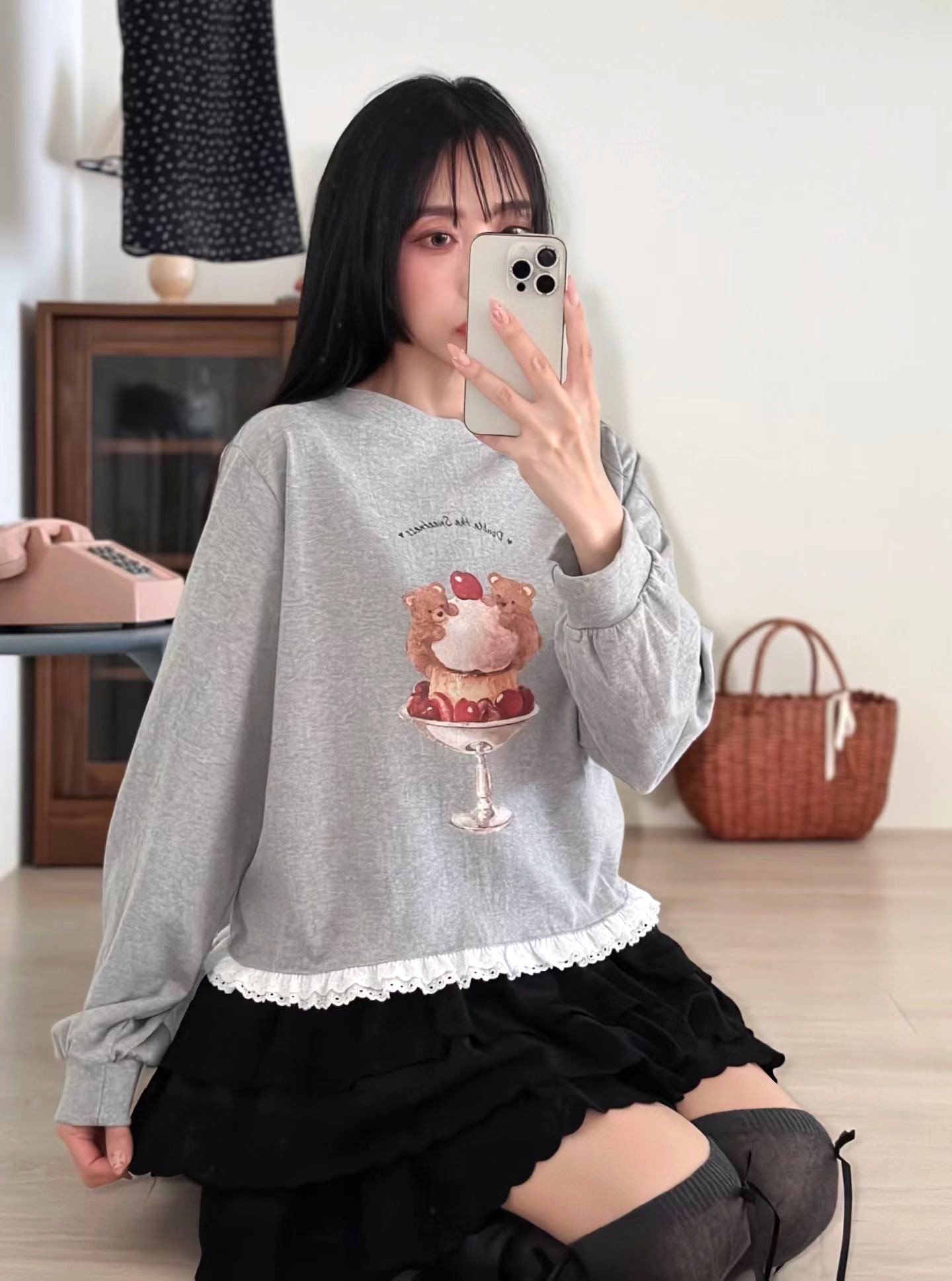 귀여운 만화 프린트 여성 티셔츠, 편안한 캐주얼 스타일