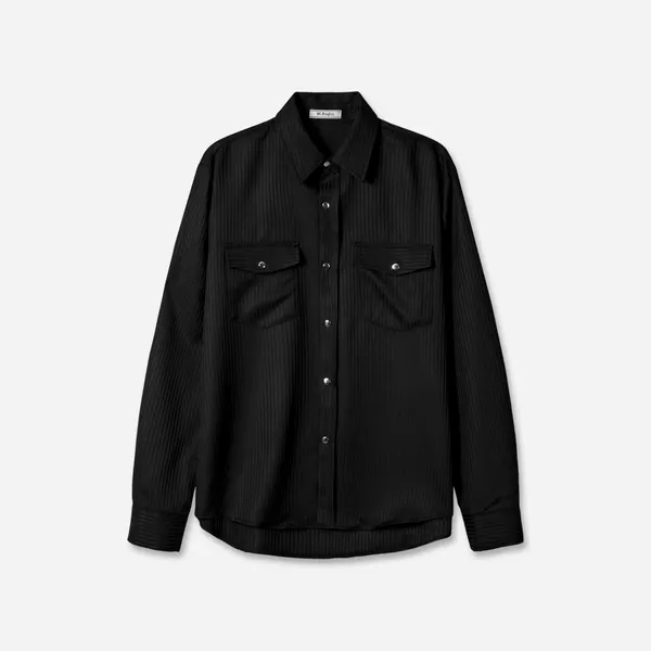 Classic Black Striped Men's Shirt - Fashionable and Versatile