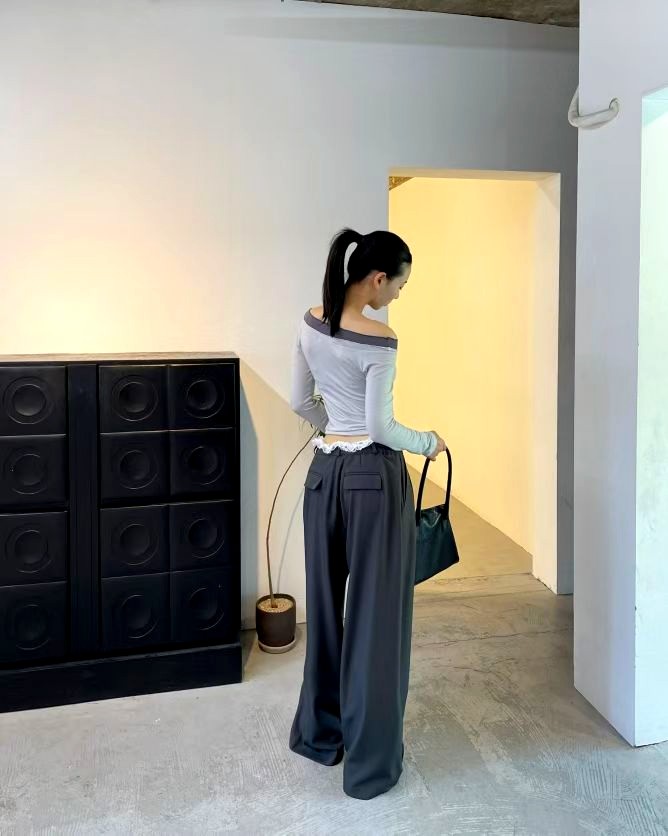 패셔너블하고 편안한 여성용 루즈핏 바지, 다양한 경우에 적합