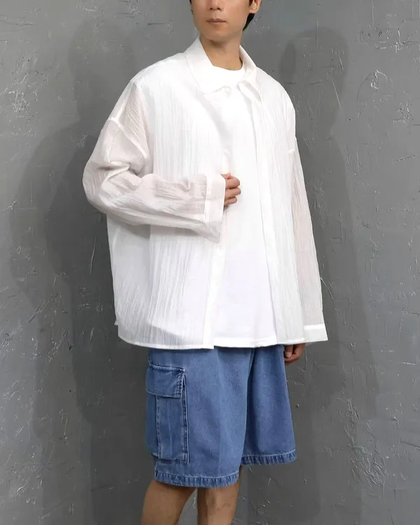 Lightweight Breathable Men's Long Sleeve Shirt, Fashionable Casual