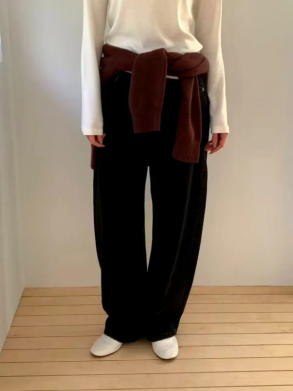 Stylish Casual Pants, Comfortable Loose Fit, Versatile Black