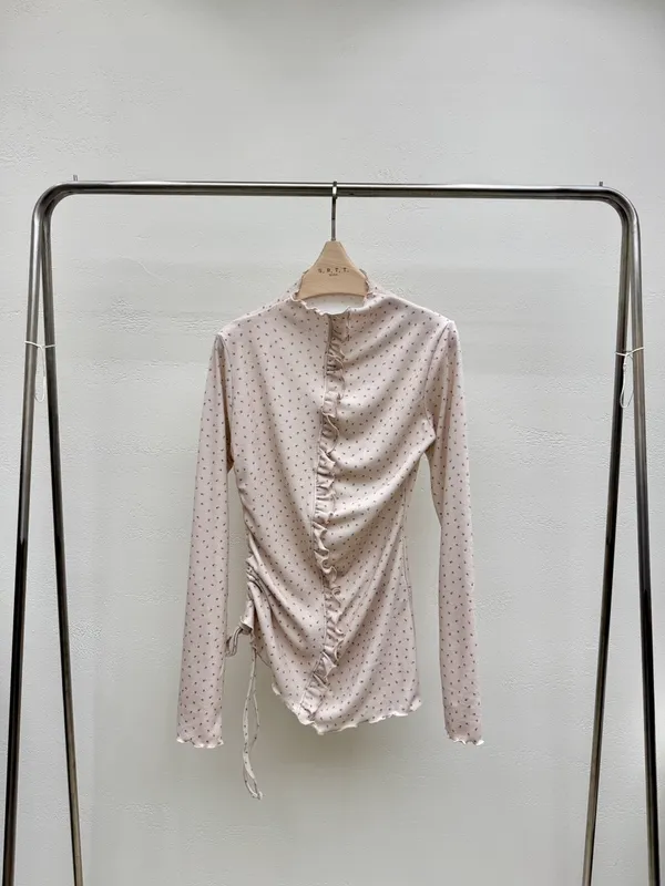 Sweet Polka Dot Long Sleeve Shirt - Elegant Charm
