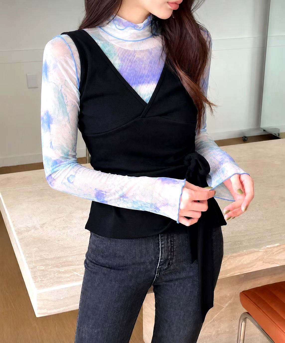스타일리시한 다용도 여성 탑, 편안하고 통기성이 뛰어난 완벽한 매치