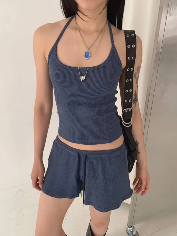 Stylish Casual Tank Top and Shorts Set