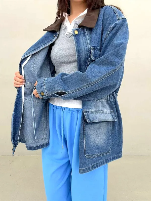 Fashionable Casual Women's Denim Jacket - Comfortable and Versatile