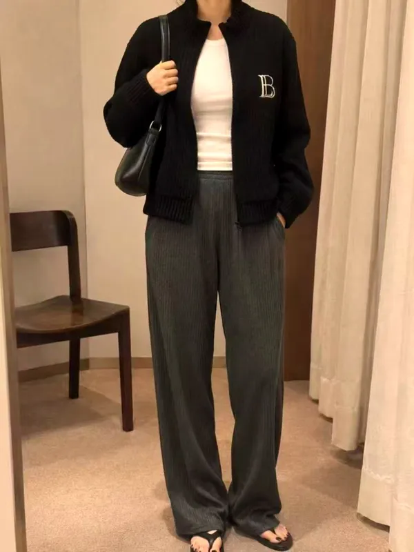 Chic Versatile Women's Jacket, Comfortable Knit Design