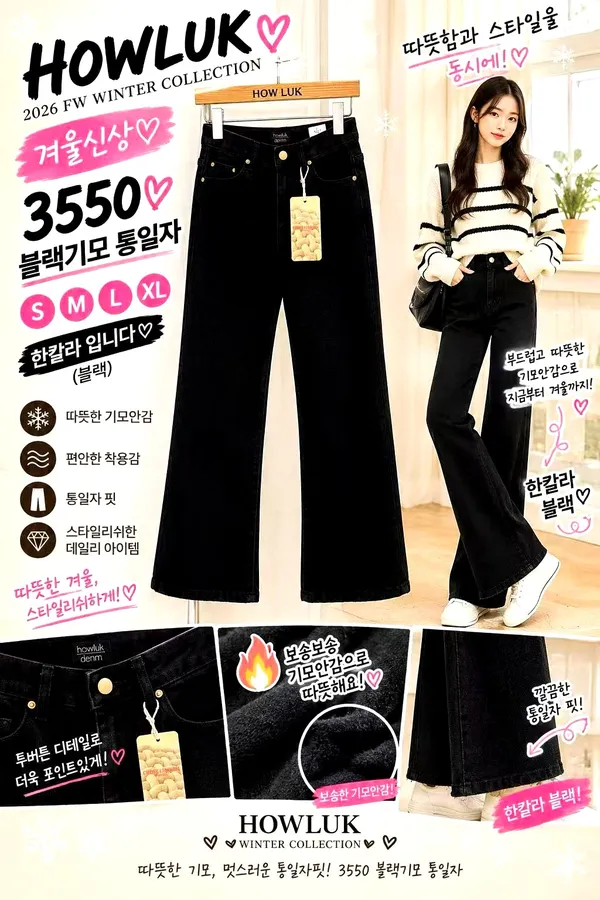 時尚百搭女裝牛仔褲，舒適修身設計 🍂冬季新款🍂 #3550 PRICE: 28000 S M L XL COLOR 黑