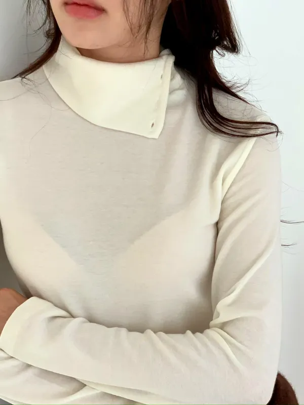 Elegant and Comfortable Turtleneck Long Sleeve Top