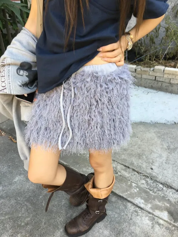 Trendy Plush Mini Skirt for Effortless Style