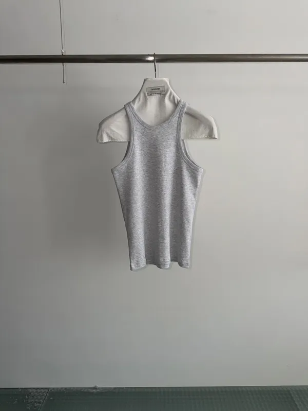 Minimalist Gray Sleeveless Top for Women, Comfortable and Breathable