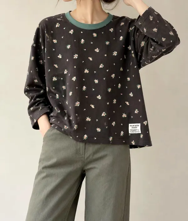 Floral Print Loose T-Shirt, Comfortable Casual Style