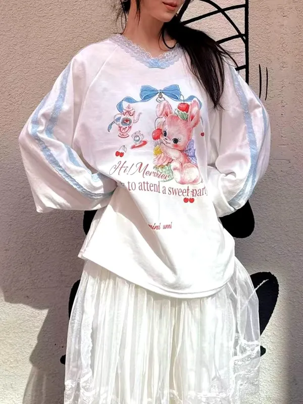 Cute Rabbit Pattern Women's Top - Sweet Style