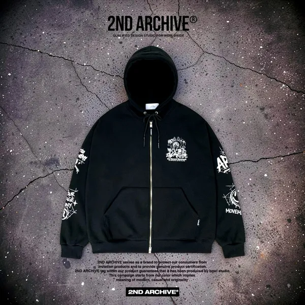 Trendy Printed Hooded Jacket for Street Style