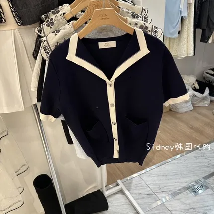 Stylish and Minimalist Short Sleeve Cardigan for Elegant Casual Wear