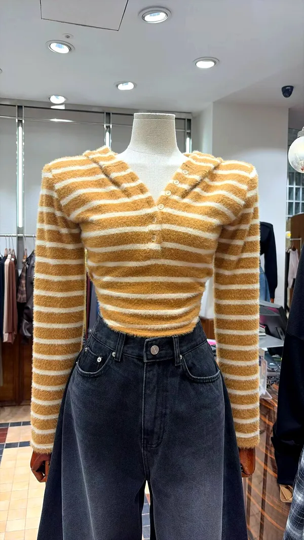 Striped Plush Sweatshirt, Warm and Comfortable, Fashionable and Versatile