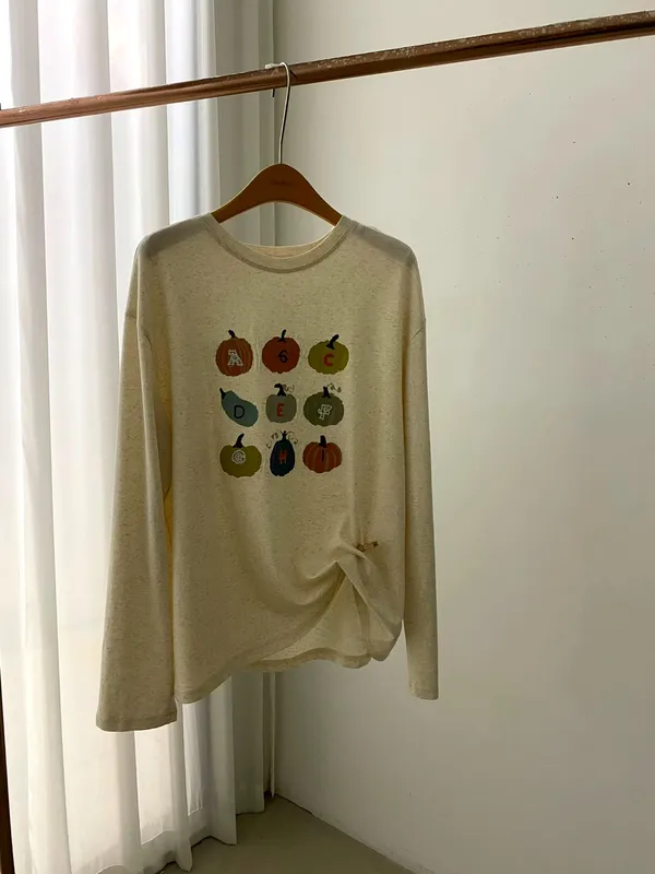 Autumn Casual Printed Long Sleeve T-Shirt, Comfortable and Versatile