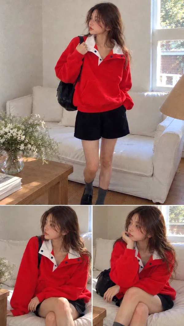 Stylish Casual Red Hoodie - Comfortable and Versatile