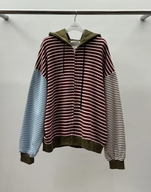 Stylish Striped Hooded Jacket, Casual and Versatile
