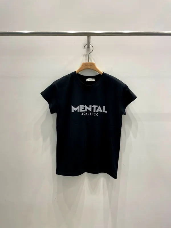 Stylish Minimalist Black Letter Print T-Shirt