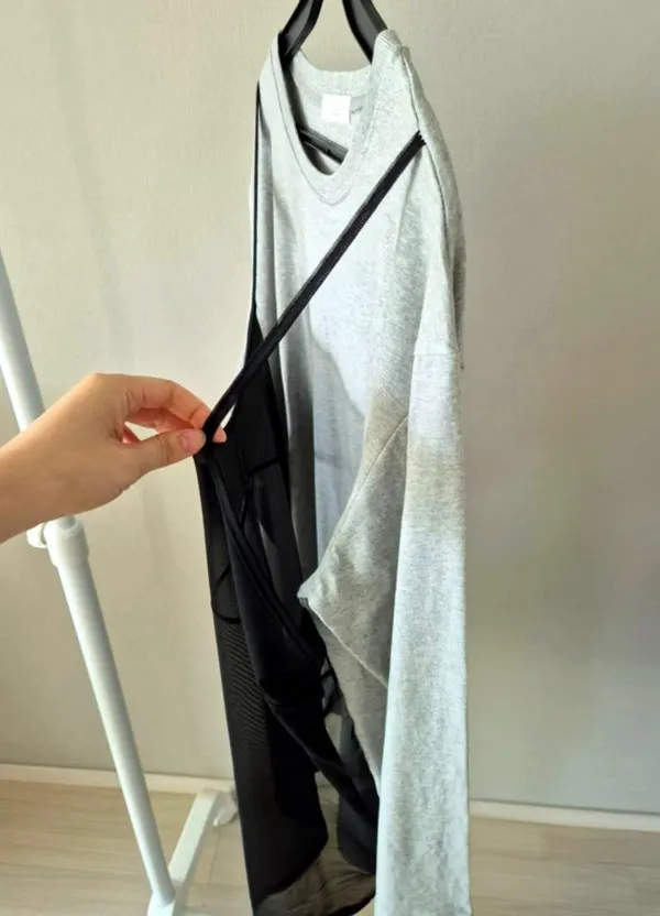 Stylish Gray Women's Top with Sheer Design, Casual Style