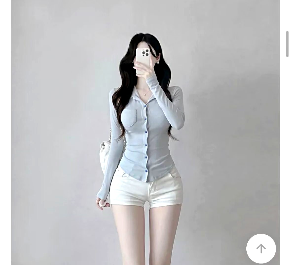 스타일리시 슬림핏 긴팔 셔츠, 신선한 블루, 완벽한 조화 신상품 출시