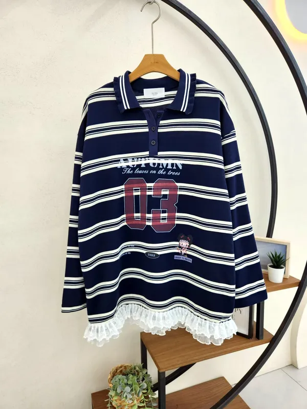 Stylish Striped Women's T-Shirt, Comfortable Casual Style