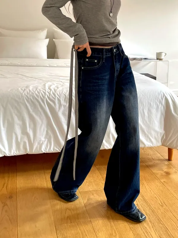 Fashionable Loose Denim Pants, Comfortable and Versatile