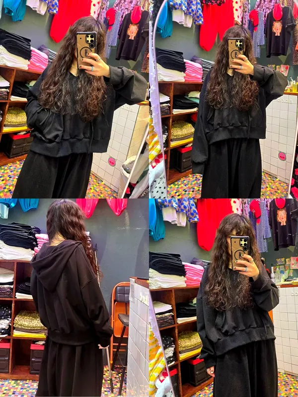 Trendy Loose Black Women's Top, Comfortable Casual Style