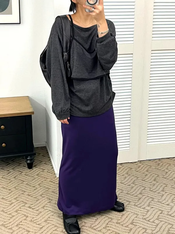 Elegant Women's Midi Skirt with Flowing Cut, Perfect for Any Occasion